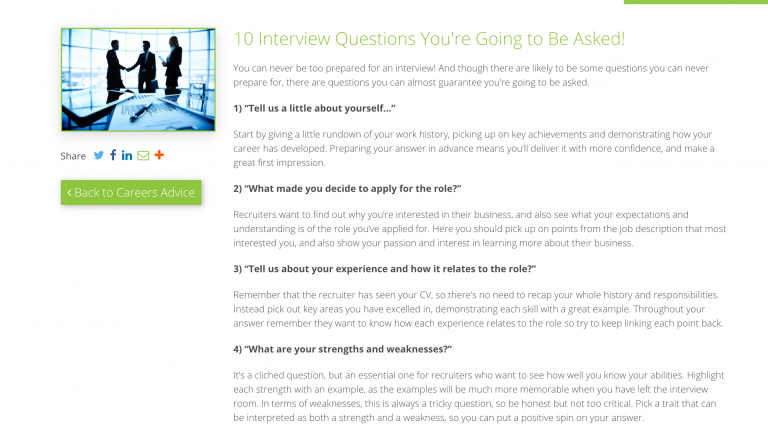 Recruitment copywriter portfolio example