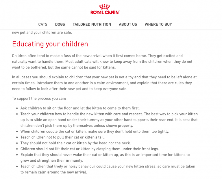 Royal Canin Copywriting Portfolio